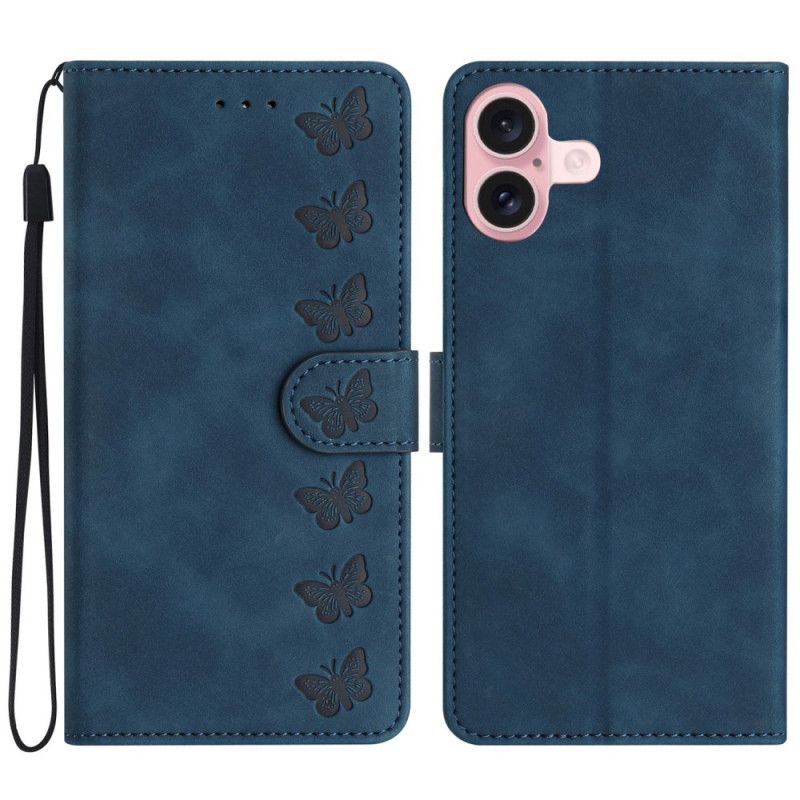 Etui Folio Do iPhone 16 Plus Fryz Motyli