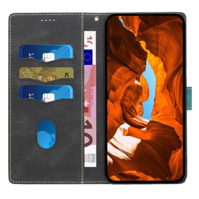 Etui Folio Do iPhone 16 Plus Fryz Z Poziomymi Pasami