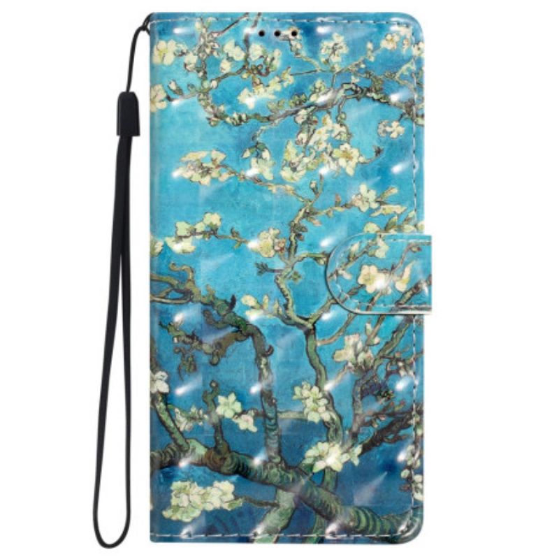 Etui Folio Do iPhone 16 Plus Kwiaty Moreli Z Paskiem