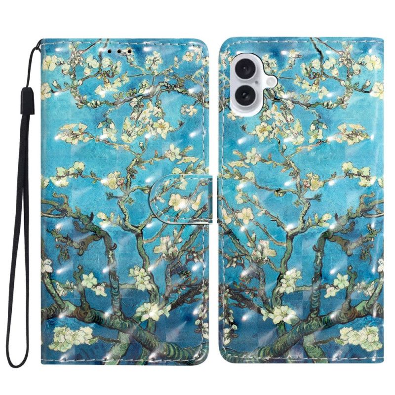 Etui Folio Do iPhone 16 Plus Kwiaty Moreli Z Paskiem