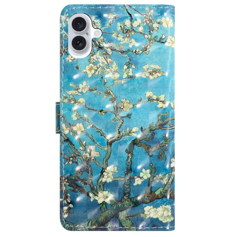 Etui Folio Do iPhone 16 Plus Kwiaty Moreli Z Paskiem