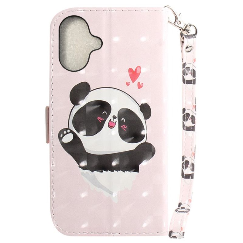 Etui Folio Do iPhone 16 Plus Panda Love Z Paskiem