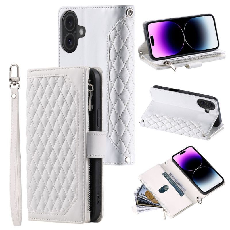 Etui Folio Do iPhone 16 Plus Pikowany Portfel