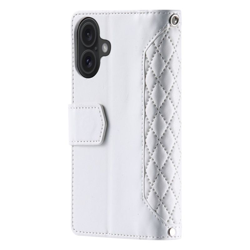 Etui Folio Do iPhone 16 Plus Pikowany Portfel