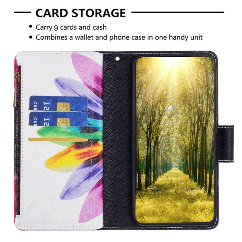 Etui Folio Do iPhone 16 Plus Portfel W Akwarelowe Kwiaty Z Paskiem