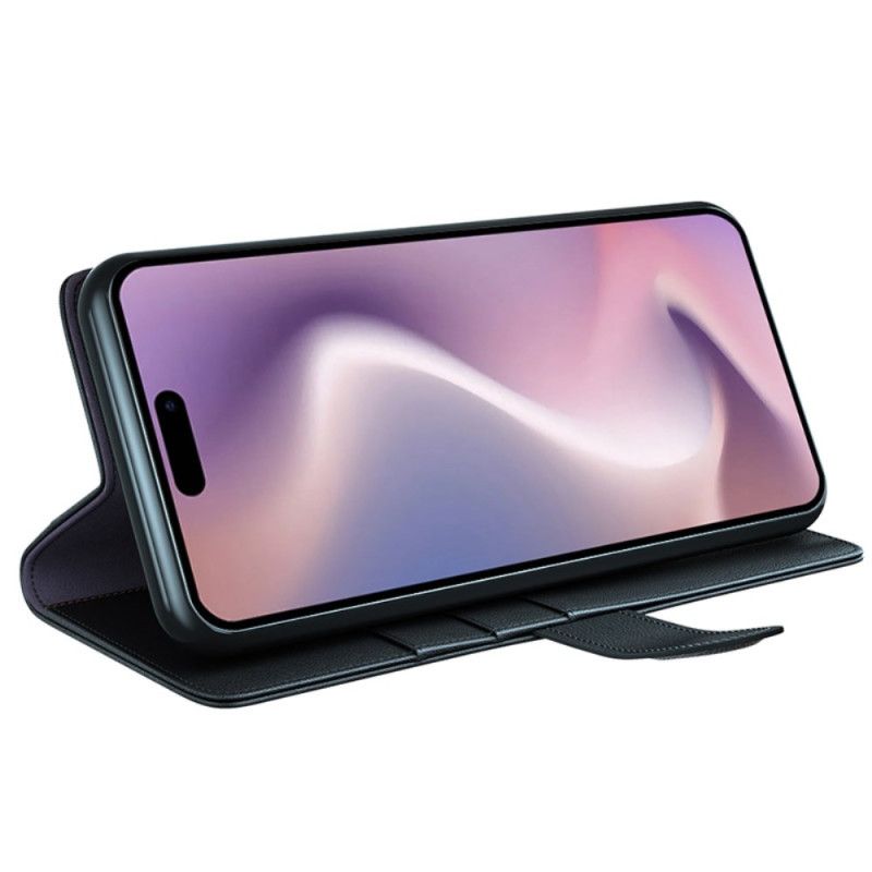 Etui Folio Do iPhone 16 Plus Prawdziwa Skóra