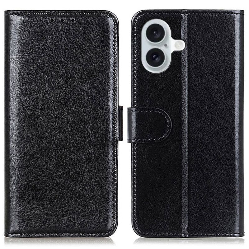 Etui Folio Do iPhone 16 Plus Sztuczna Skóra Lakierowana