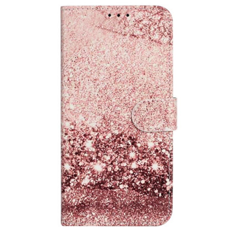 Etui Folio Do iPhone 16 Plus Wzór Różowego Marmuru