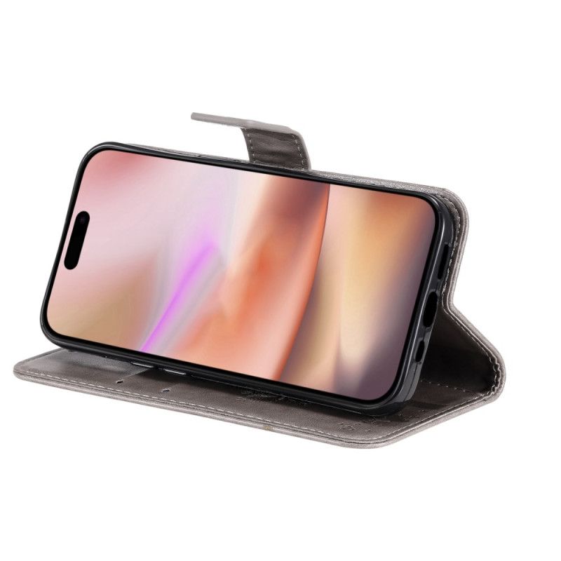 Etui Folio iPhone 16 Plus Drzewko Dla Kota I Smyczy Etui Ochronne