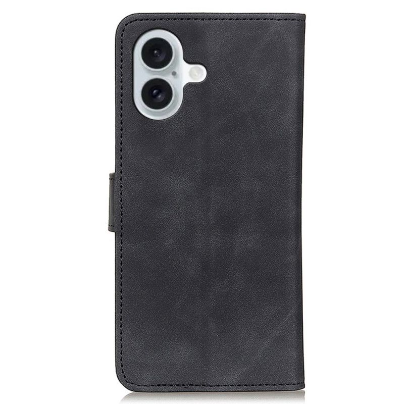 Etui Folio iPhone 16 Plus Efekt Zamszu W Stylu Retro Khazneh