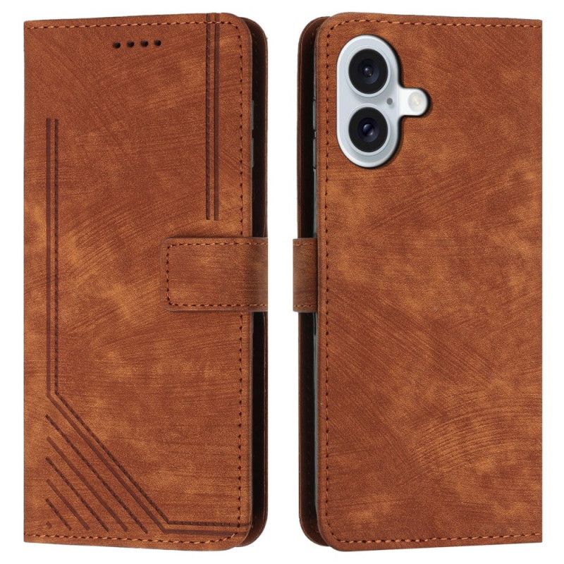 Etui Folio iPhone 16 Plus Linie Z Paskiem