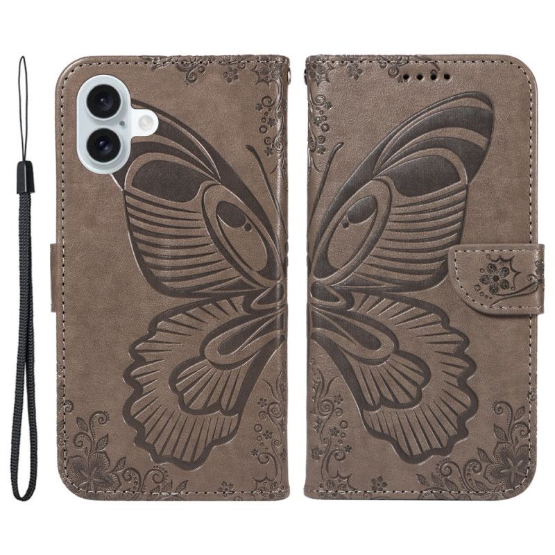 Etui Folio iPhone 16 Plus Nadruk Motyla Etui Ochronne