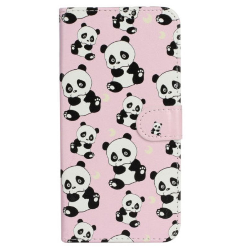 Etui Folio iPhone 16 Plus Pandy Na Smyczy Etui Ochronne