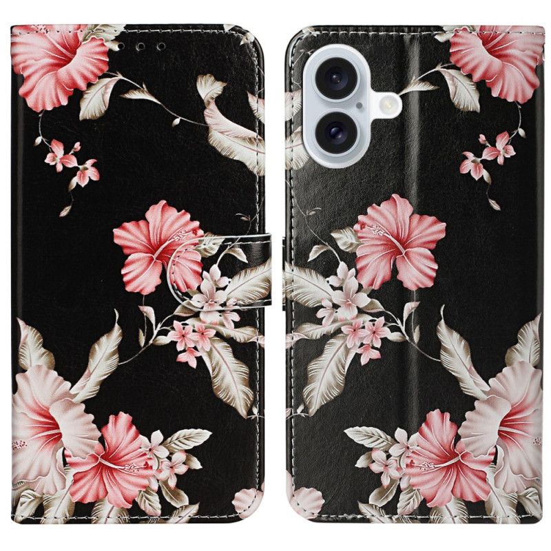 Etui Folio iPhone 16 Plus Rododendrony Etui Ochronne