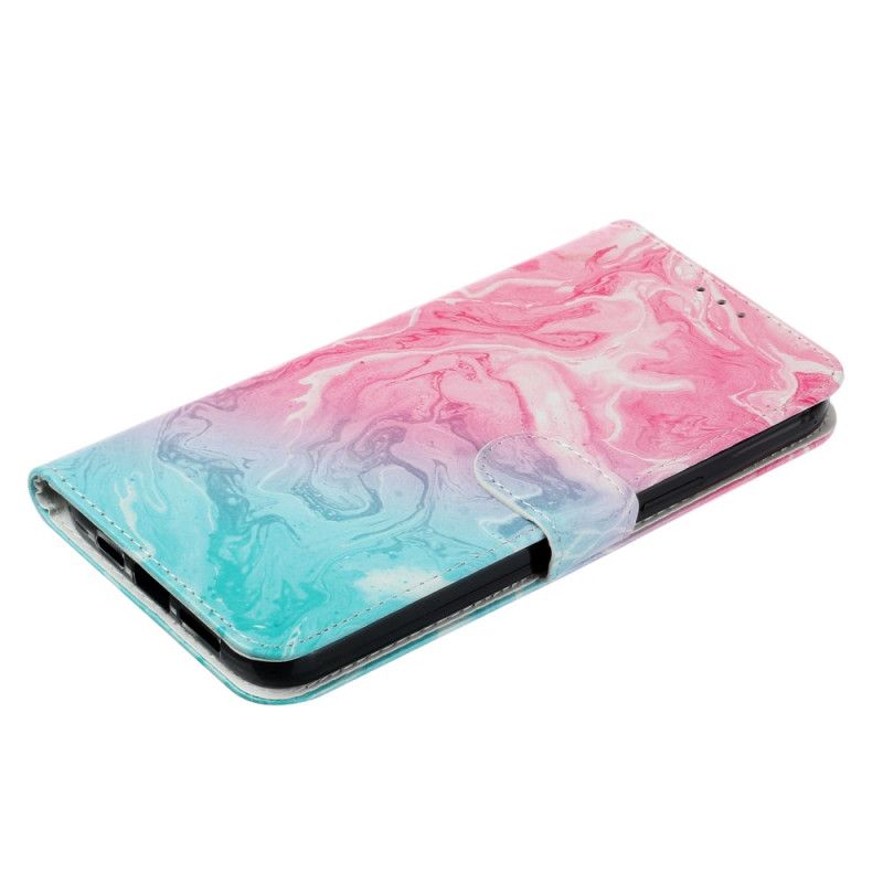 Etui Folio iPhone 16 Plus Różowy Zielony Marmur