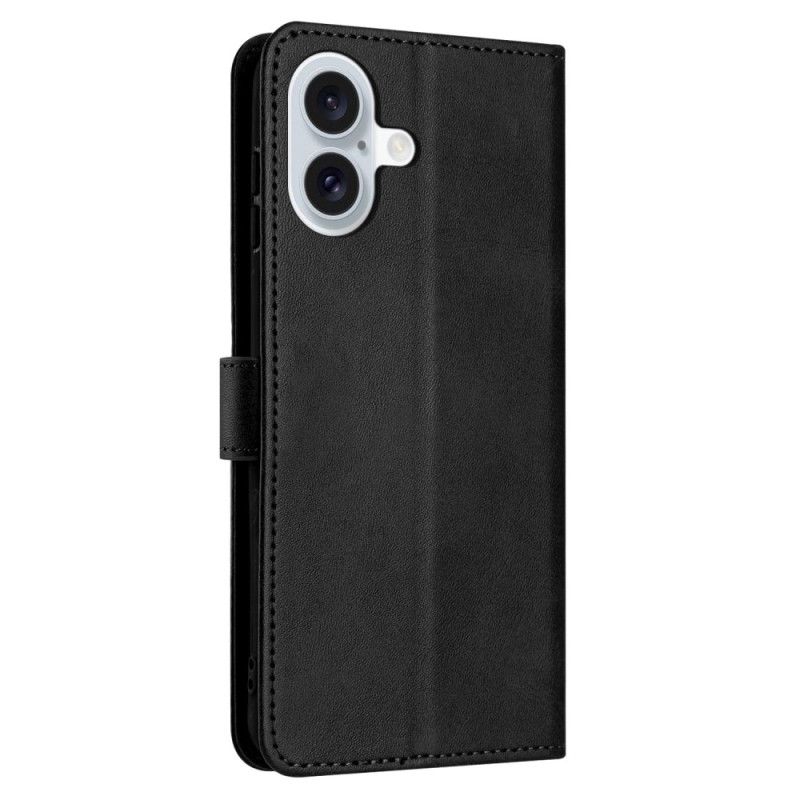 Etui Folio iPhone 16 Plus Sztuczna Skóra Z Paskiem Etui Ochronne