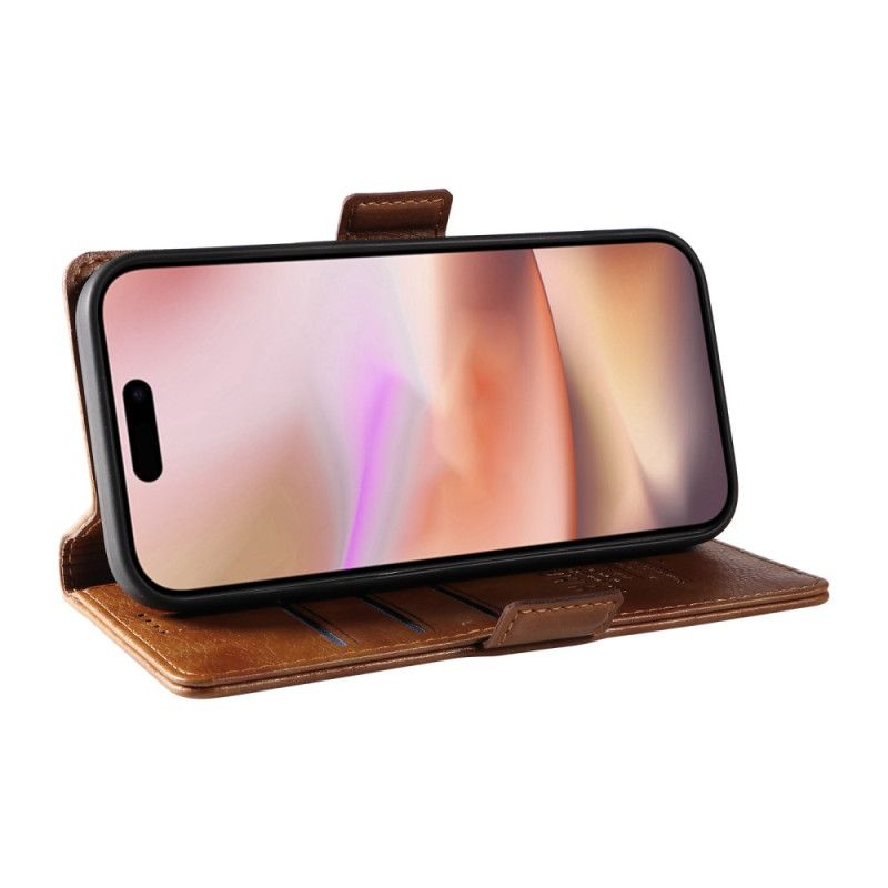 Etui Folio iPhone 16 Plus Tekstura Liczi Yikatu