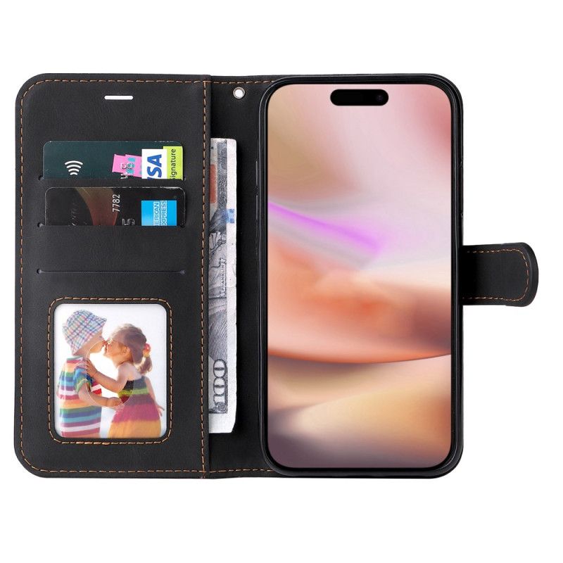 Etui Folio iPhone 16 Plus Trójkolorowy Z Paskiem