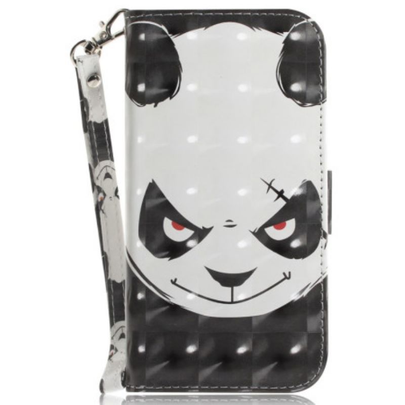 Etui Folio iPhone 16 Plus Wściekła Panda Z Paskiem