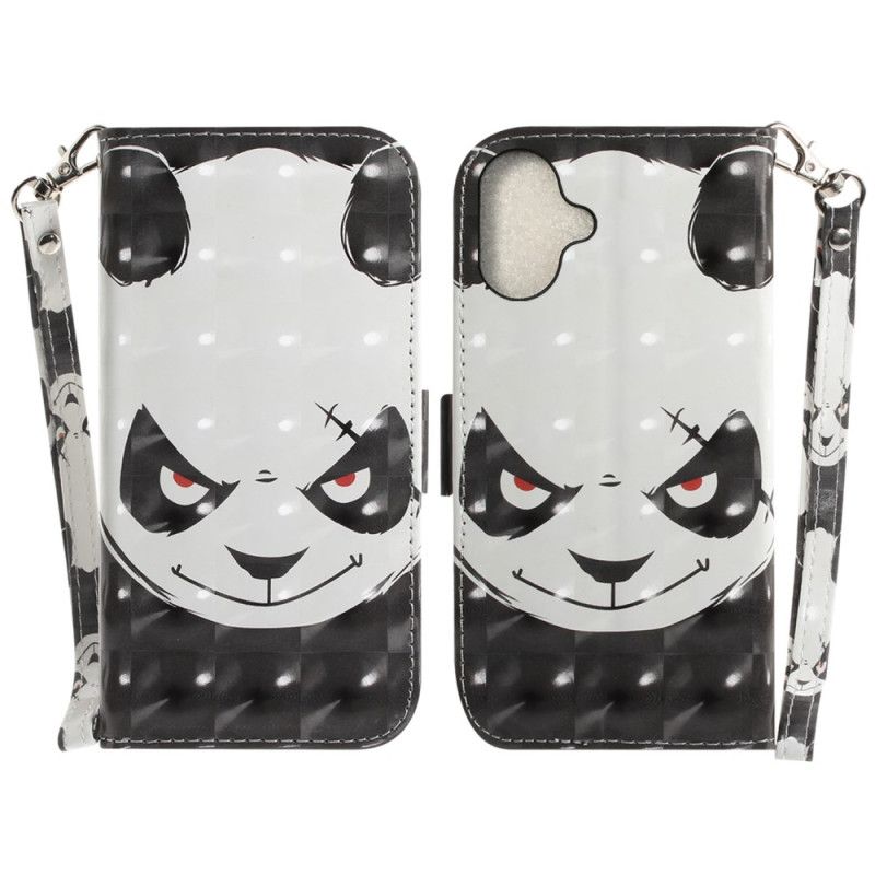 Etui Folio iPhone 16 Plus Wściekła Panda Z Paskiem