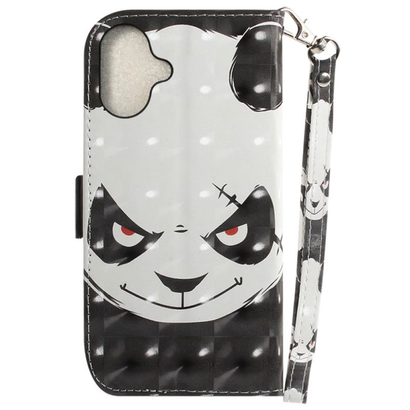 Etui Folio iPhone 16 Plus Wściekła Panda Z Paskiem