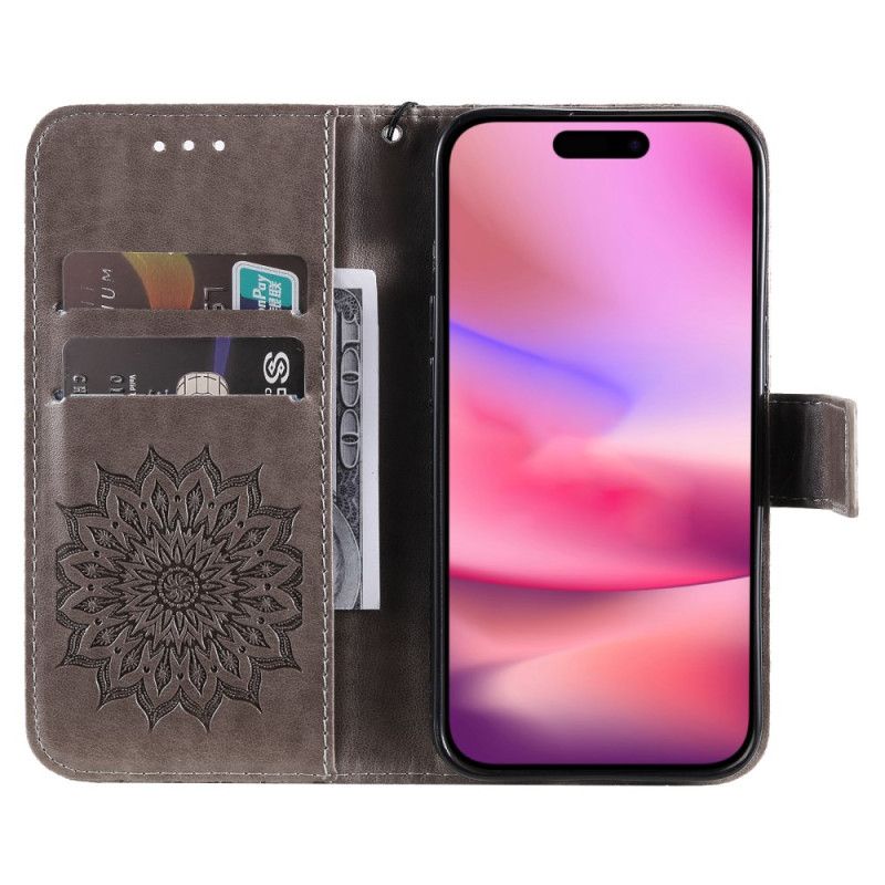 Etui Folio iPhone 16 Plus Wzór Mandali Z Paskiem Etui Ochronne