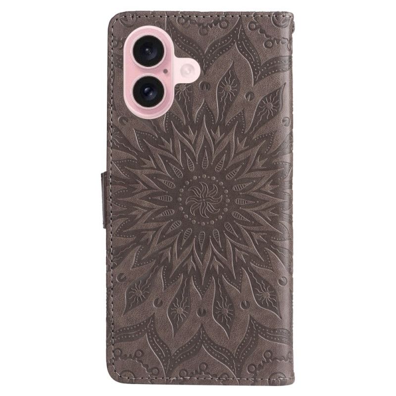 Etui Folio iPhone 16 Plus Wzór Mandali Z Paskiem Etui Ochronne