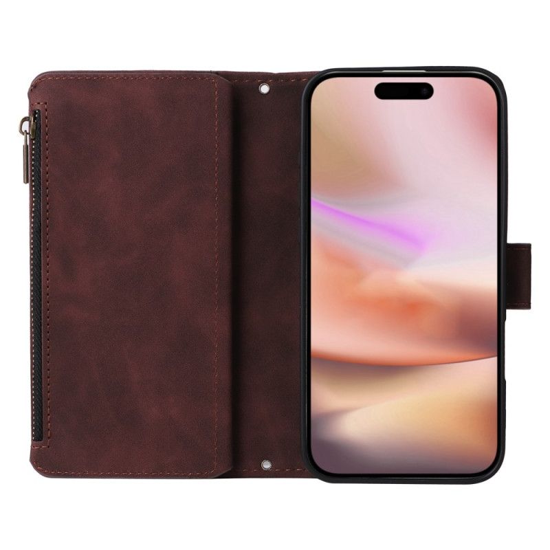 Etui Folio iPhone 16 Plus Z Portfelem Zapinanym Na Zamek Etui Ochronne