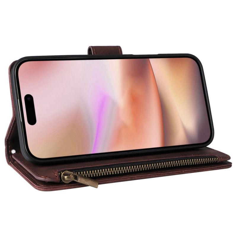 Etui Folio iPhone 16 Plus Z Portfelem Zapinanym Na Zamek Etui Ochronne