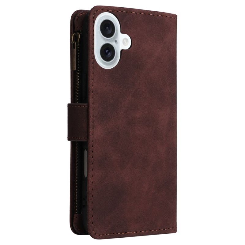 Etui Folio iPhone 16 Plus Z Portfelem Zapinanym Na Zamek Etui Ochronne