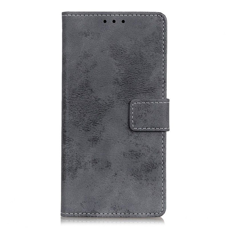 Etui Folio Samsung Galaxy A80 / A90 Beżowy Efekt Skóry W Stylu Vintage Etui Ochronne