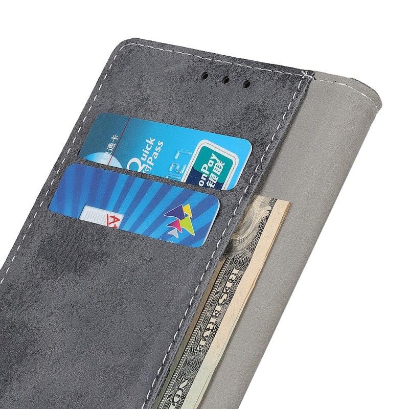 Etui Folio Samsung Galaxy A80 / A90 Beżowy Efekt Skóry W Stylu Vintage Etui Ochronne