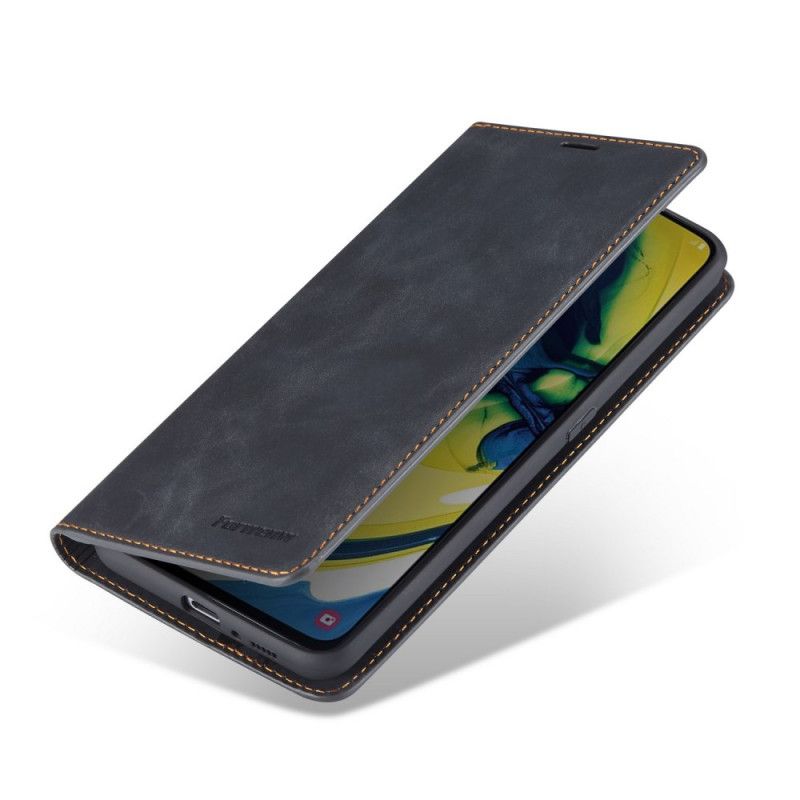 Etui Folio Samsung Galaxy A80 / A90 Czerwony Czarny Efekt Skóry Forwenw