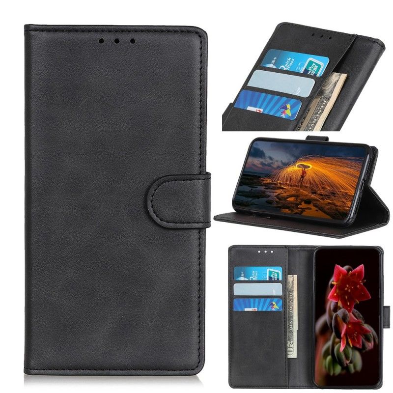 Etui Folio Samsung Galaxy A80 / A90 Czerwony Czarny Efekt Skóry Matowej Retro