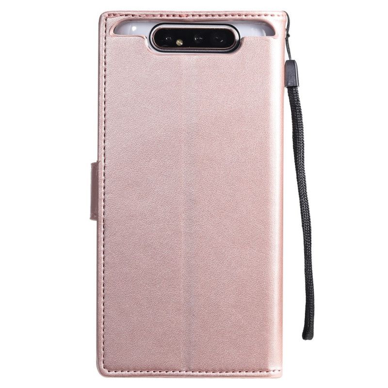 Etui Folio Samsung Galaxy A80 / A90 Magenta Szary Zaduma Stringów