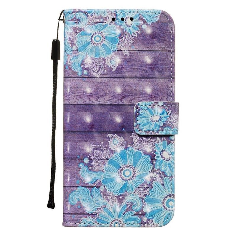 Etui Folio Samsung Galaxy A80 / A90 Niebieskie Kwiaty Etui Ochronne