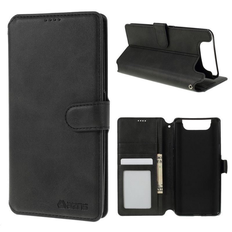 Etui Folio Samsung Galaxy A80 / A90 Szary Czarny Retro Azns