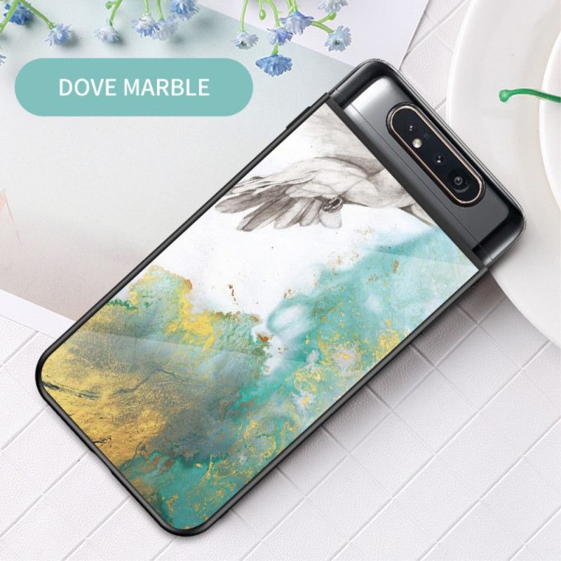 Etui Samsung Galaxy A80 / A90 Biały Czarny Pojedynczy Marmur