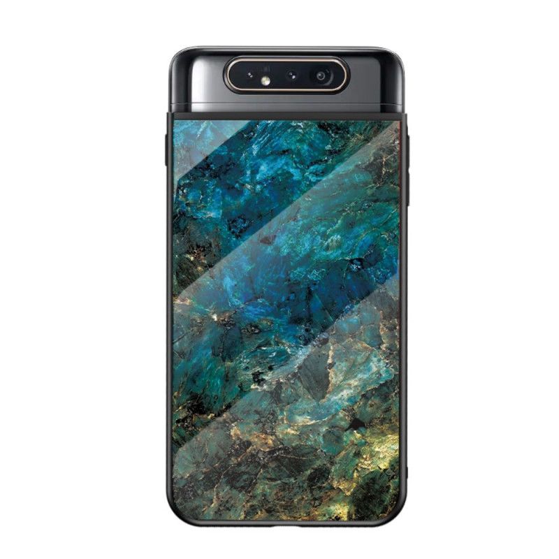 Etui Samsung Galaxy A80 / A90 Biały Czarny Pojedynczy Marmur