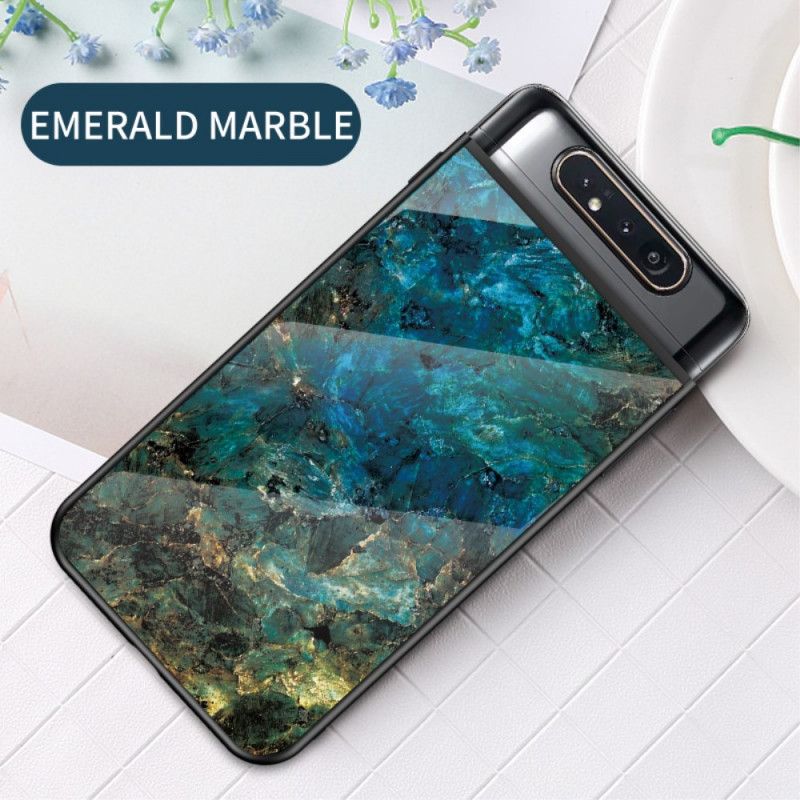 Etui Samsung Galaxy A80 / A90 Biały Czarny Pojedynczy Marmur