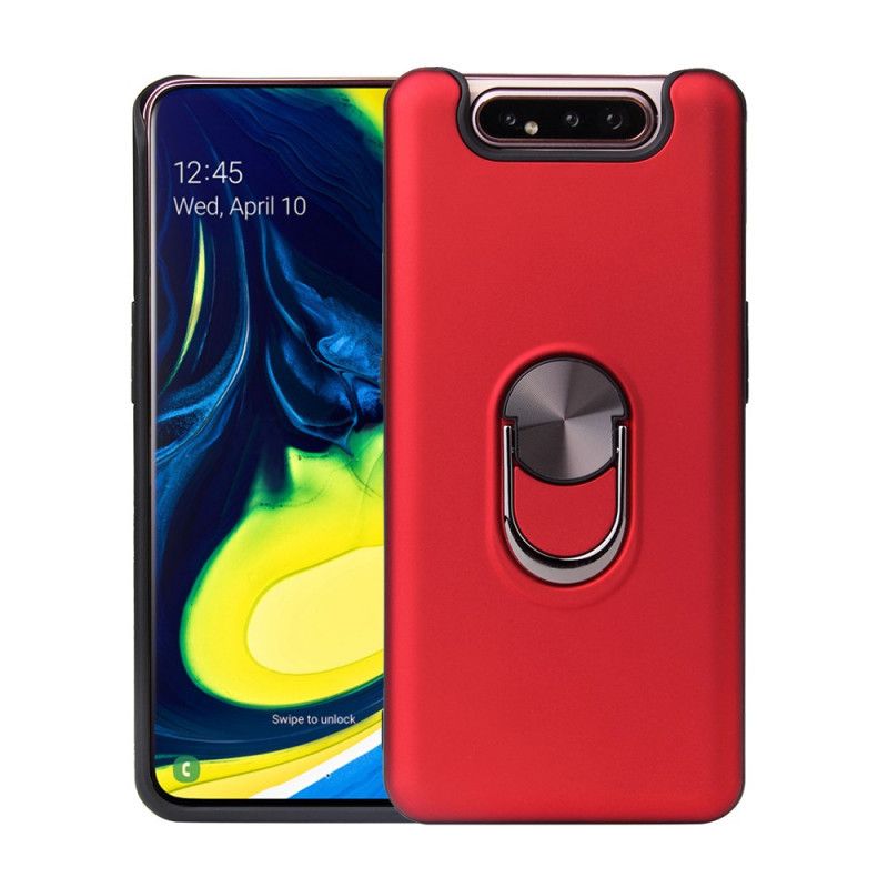 Etui Samsung Galaxy A80 / A90 Czerwony Czarny Zdejmowany Z Pierścieniem Podtrzymującym Etui Ochronne