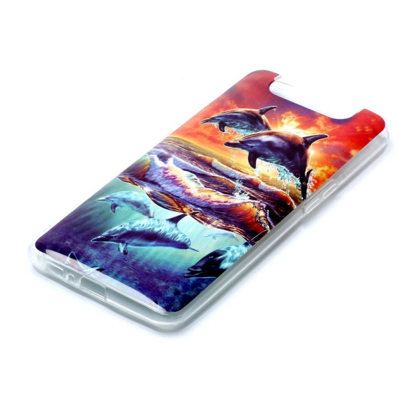 Etui Samsung Galaxy A80 / A90 Delfiny Na Wolności Etui Ochronne