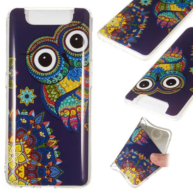 Etui Samsung Galaxy A80 / A90 Fluorescencyjna Sowa Mandala Etui Ochronne