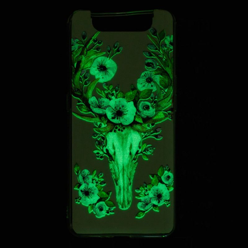 Etui Samsung Galaxy A80 / A90 Fluorescencyjny Kwiecisty Łoś