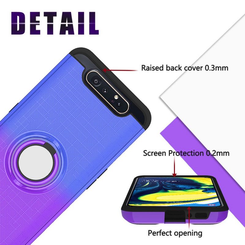 Etui Samsung Galaxy A80 / A90 Magenta Biały Z Pierścieniem W Kolorze Gradientu Etui Ochronne