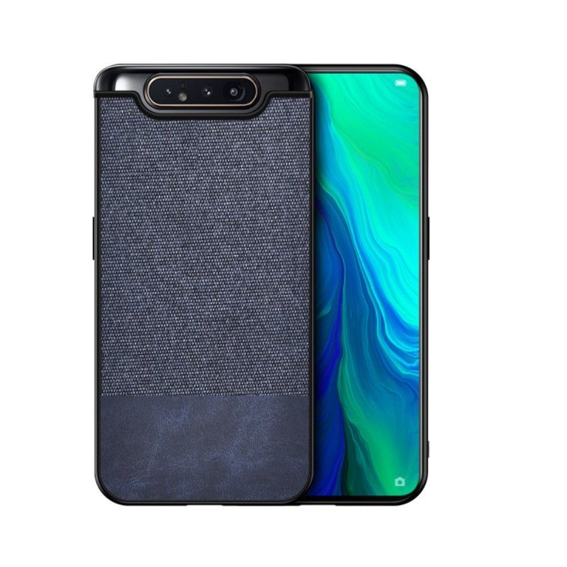 Etui Samsung Galaxy A80 / A90 Szary Czarny Efekt Skóry I Tkania