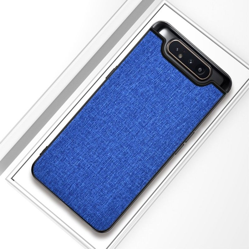 Etui Samsung Galaxy A80 / A90 Szary Czarny Tekstura Tkaniny