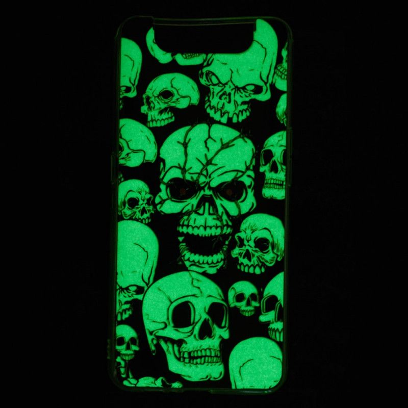 Etui Samsung Galaxy A80 / A90 Uwaga Fluorescencyjne Czaszki