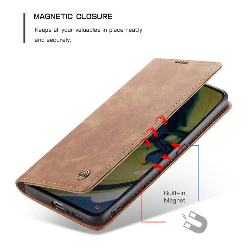 Flip Kotelot Samsung Galaxy A80 / A90 Brązowy Czarny Etui Z Imitacji Skóry