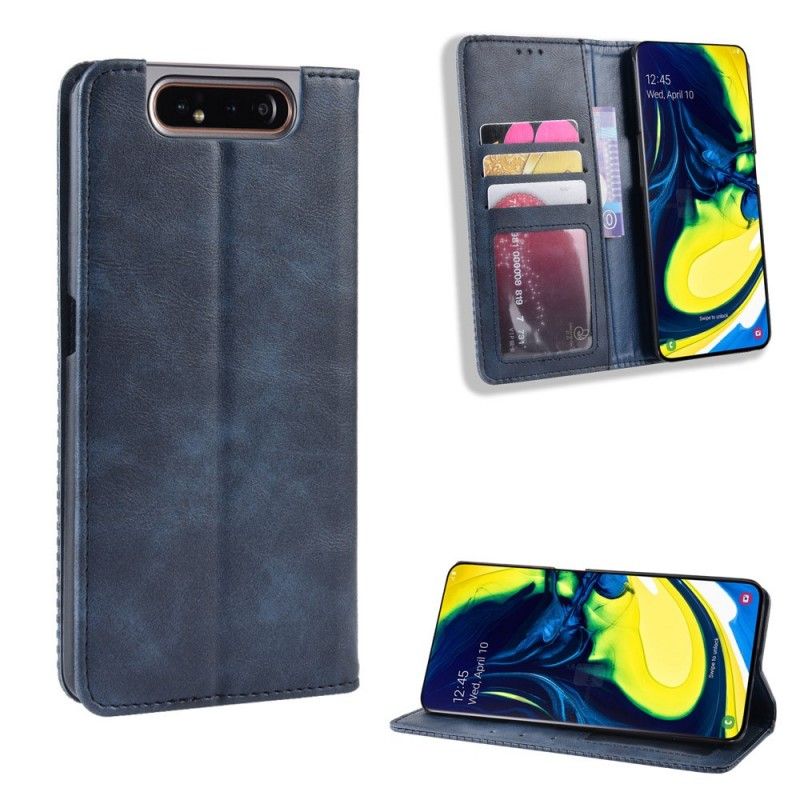 Flip Kotelot Samsung Galaxy A80 / A90 Czerwony Czarny Stylizowana Sztuczna Skóra